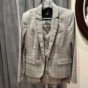 Ann Taylor plaid skirt suit
